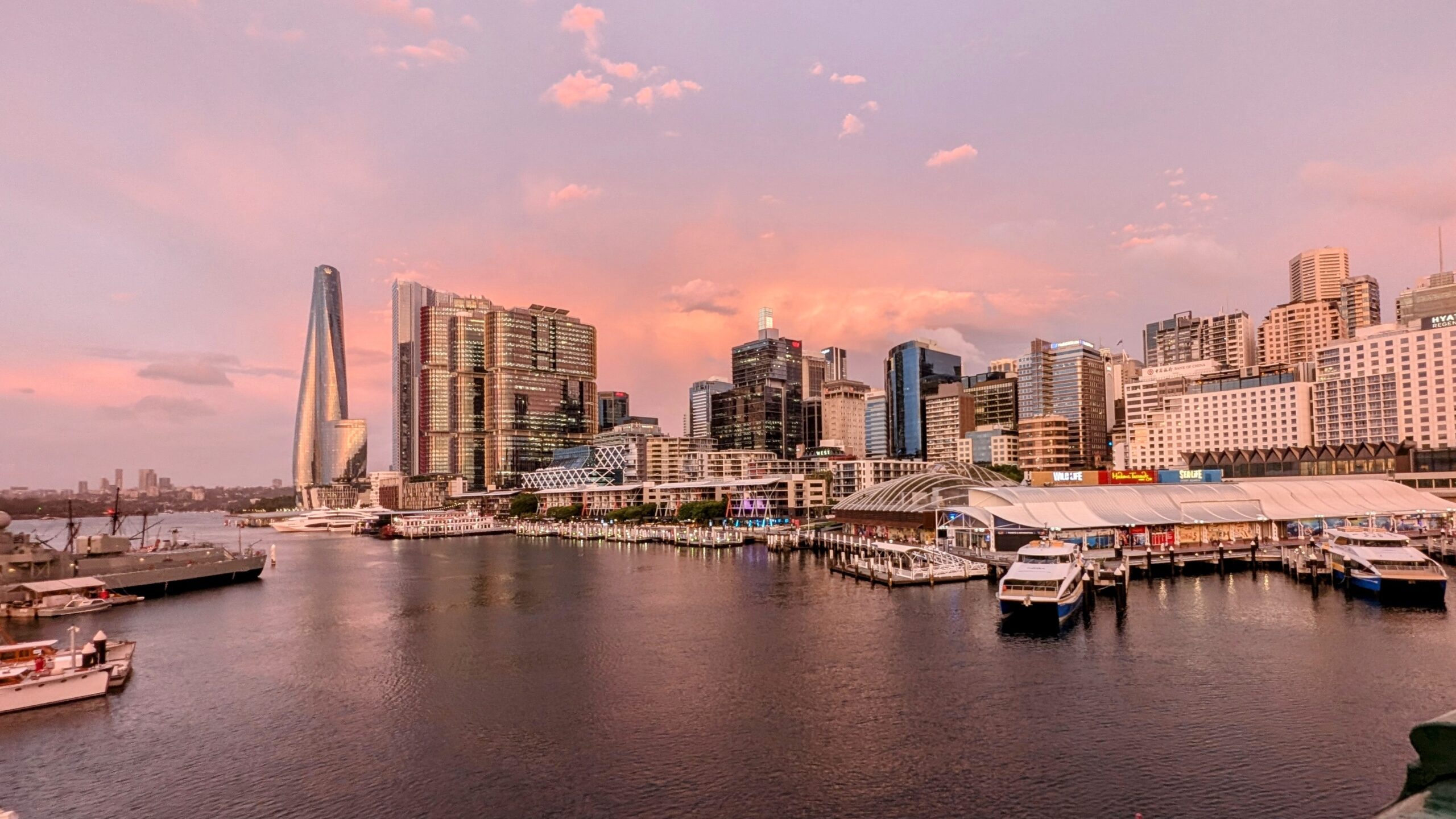 darling harbour looking towards barangaroo sydney australia